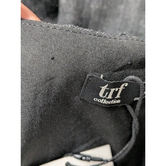 Zara Babydoll Mini Dress Women Size L Button Up Balloon Sleeve Goth Office Y2K - Picture 4 of 11